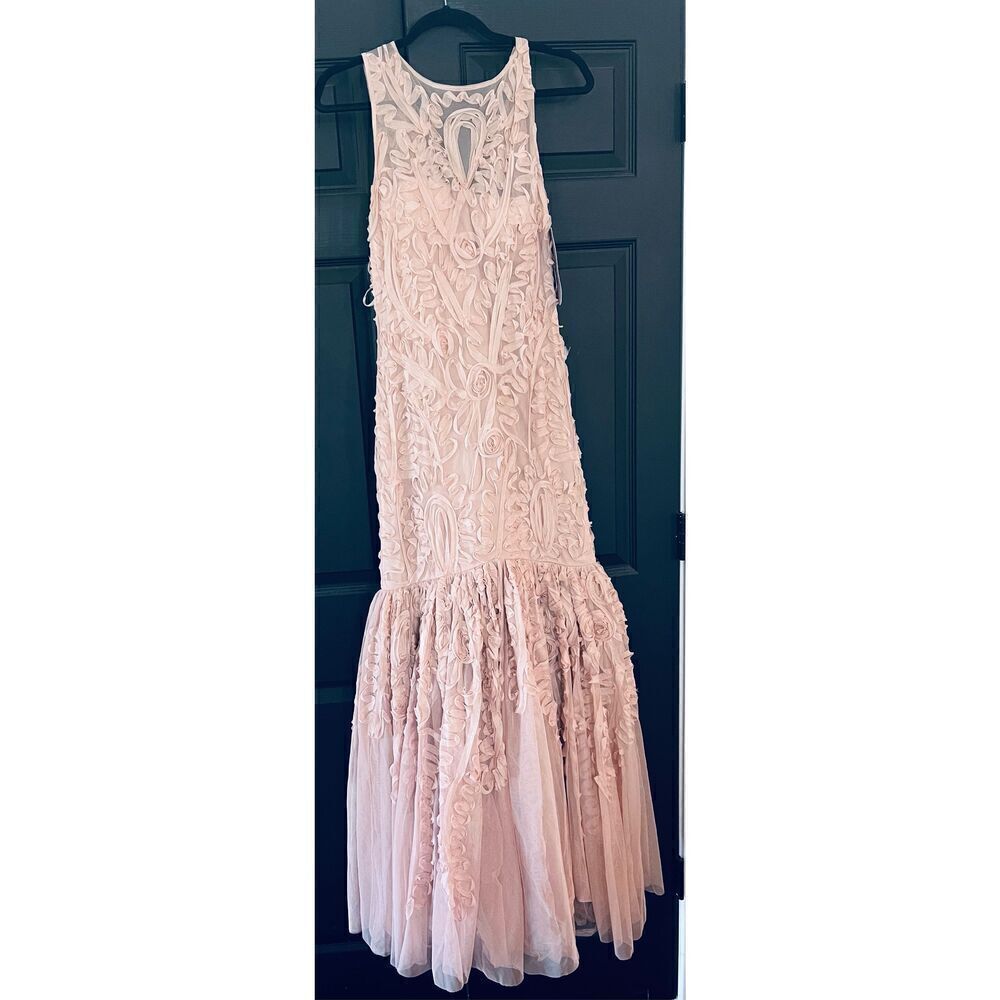 JS Collection Women's Embroidered Metallic Ribbon Gown - Picture 3 of 8